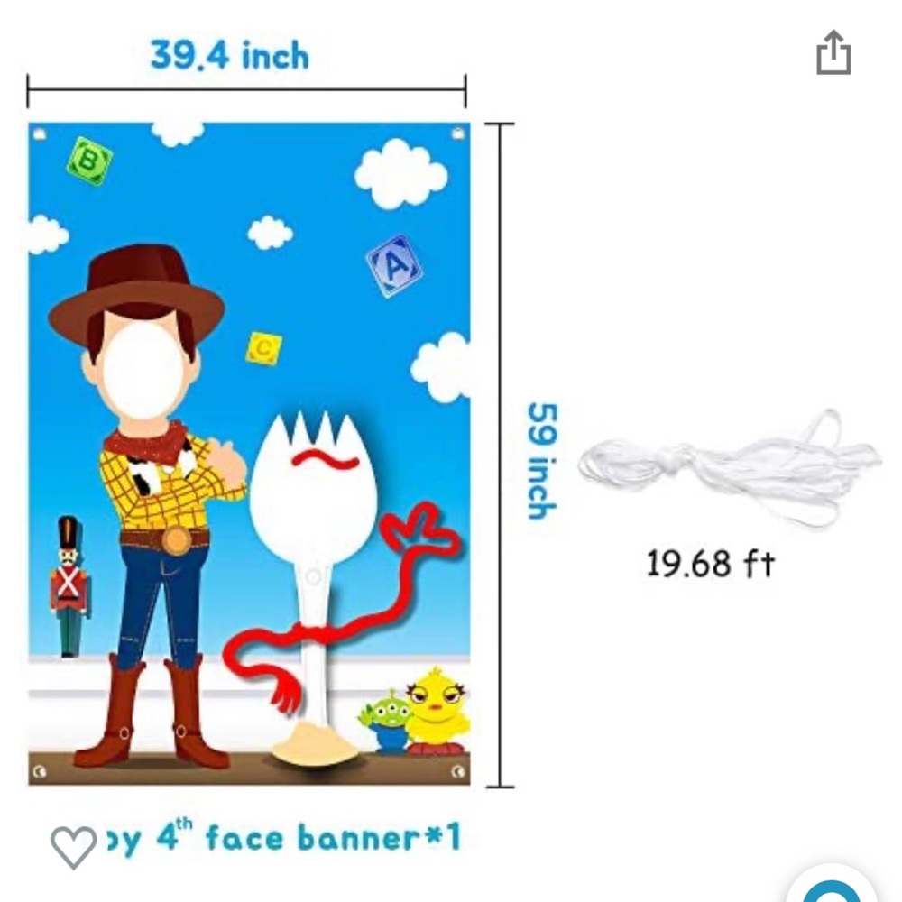Toy Story 4 theme party photo banner - Woody and Forky